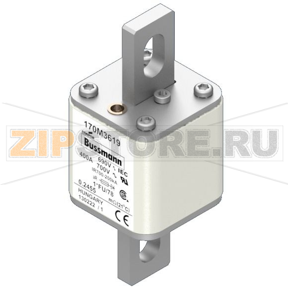 Предохранитель, 400 A, AC 690 В, 200 кА, size 1, 45x45x110 мм, aR, IEC UL Eaton FUSE 400A 690V 