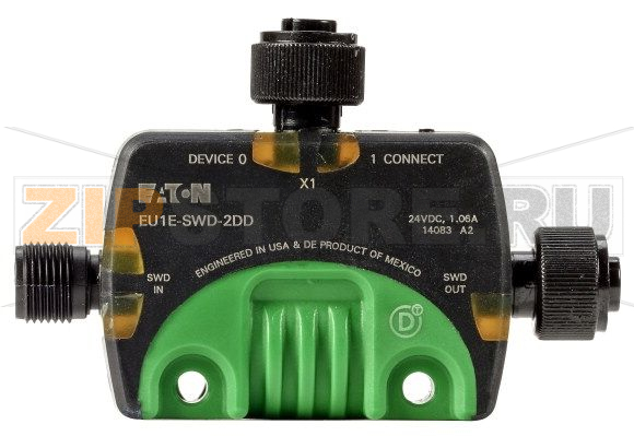 T-Connector SWD, модуль ввода/вывода IP69K, 24 В пост. тока, M12 Eaton EU1E-SWD-2DD 