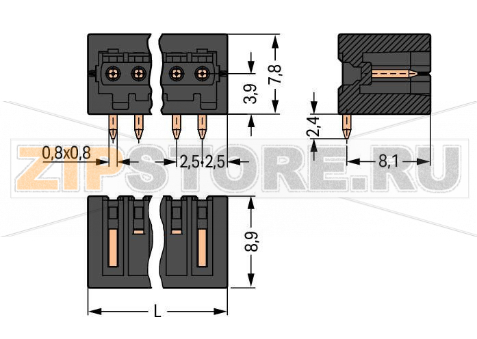 MCS MICRO Вилка под пайку THR; 0.8 x 0.8 mm solder pin; угловые; 100% защита от неправильного подсоединения; Шаг контактов 2,5 мм; 2-пол.; черные Wago 733-362/105-604 Вилки для пайки оплавлением припоя для поверхностного монтажаДоступны в ленте на бобине для автоматической сборкиОптимальная теплопроницаемость благодаря дизайну корпуса контакта обеспечивает более низкие температуры пайки100% защита от неправильного подсоединенияВозможны варианты кодировки...