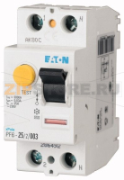 Устройство защитного отключения (УЗО), 25А, 0,3 А, 2 полюса, тип АС Eaton PF6-25/2/03
