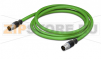 Кабель ETHERNET; 4-пол.; Штекер M12, осевой; Штекер M12, осевой; Длина: 2 м Wago 756-1203/060-020