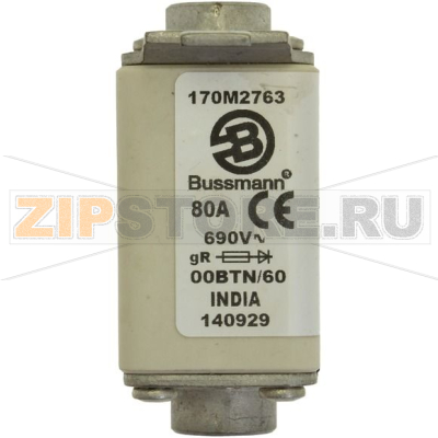 Предохранитель, 100 A, AC 690 В, 200 кА, size 00, 30x62x64 мм, aR, IEC Eaton FUSE 100A 690V 00B 