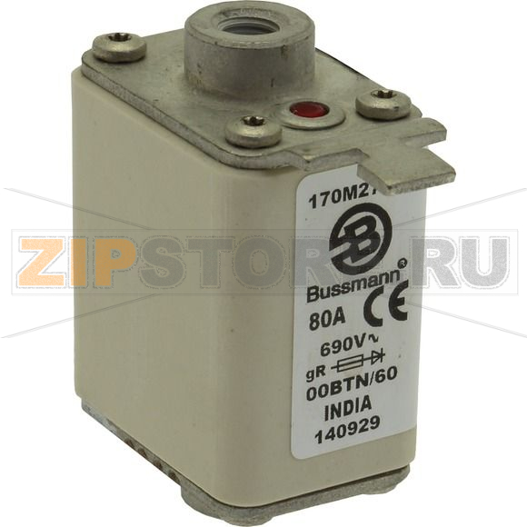 Предохранитель, 100 A, AC 690 В, 200 кА, size 00, 30x62x64 мм, aR, IEC Eaton FUSE 100A 690V 00B 