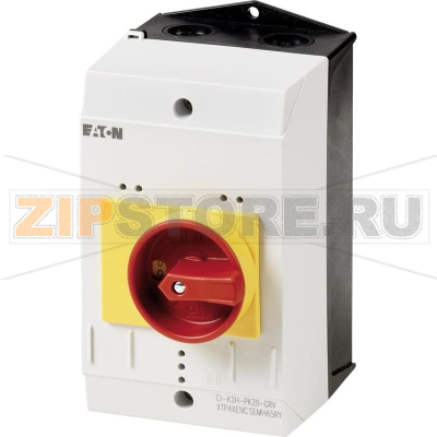Выключатель аварийный, (ДxШxВ) 160x100x100 мм, красный, жёлтый 1 шт Eaton CI-K2-PKZ0-NA-GR 