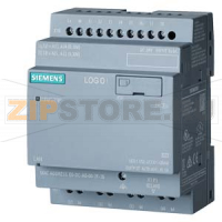 LOGO! 24CEo, logic module, without display, PS/I/O: 24 V/24 V/24 V trans., 8 DI (4 AI)/4 DQ, memory 400 blocks, modularly expandable, Ethernet, integr. web server, data log, user-defined web pages, standard microSD card for LOGO! Soft Comfort V8.3 or high