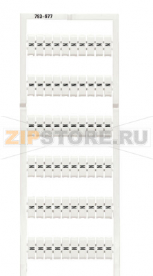 Маркировочная карта WMB; в картах; МАРКИРОВАНО; N (100x); not stretchable; Вертикальная маркировка; с креплением на защелке; белые Wago 793-677 