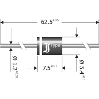 Диод Шоттки 60 В, выпрямительный, Ø: 5.4x7.5 мм Diotec SB1260
