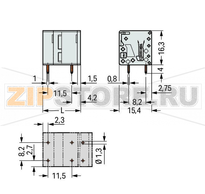 Клемма на печатную плату; 4 mm; Шаг контактов 11,5 мм; 4-пол.; Push-in CAGE CLAMP®; 4,00 mm; серые Wago 2624-3504 Клеммные?колодки?с?зажимами?Push-in CAGE CLAMP®,?приводимыми?в?действие?при?помощи?нажимных?кнопокЗажим одножильных проводников и тонкожильных проводников с наконечниками путем вставкиНажимные кнопки, открывающие зажим с минимальными усилиями, для простого подключения / извлечения тонкопроволочных проводниковУдобный монтаж без использования инструментовИсполнения с тестовыми разъемами и разделителями и без нихДоступны исполнения с индивидуальным внутренним объединением (заводская сборка), например, объединение с заземляющим проводом...