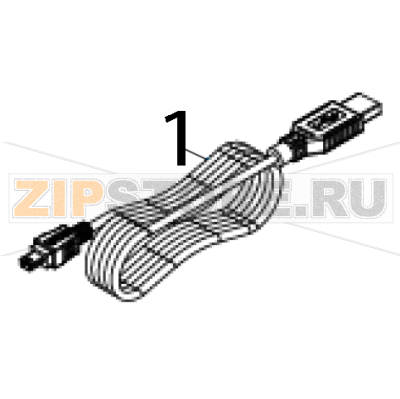 Кабель USB (1500 mm) TSC DA310 USB-кабель (1500 mm) для принтера TSC DA310Запчасть на деталировке под номером: 1