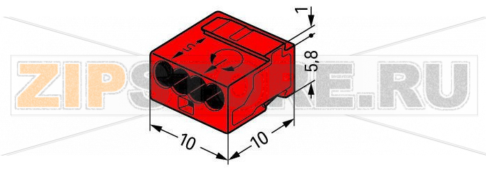 Соединитель MICRO PUSH WIRE® для распределительных коробок; для одножильных проводников; O 0,8 мм; 4-проводн.; светло-серая крышка; макс. рабочая темп. окр. среды 60 °C; красные Wago 243-804 