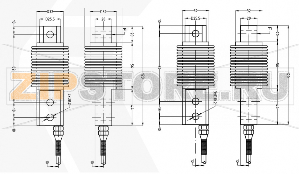 Тензодатчик с узлом встройки Keli HSX 40kg 