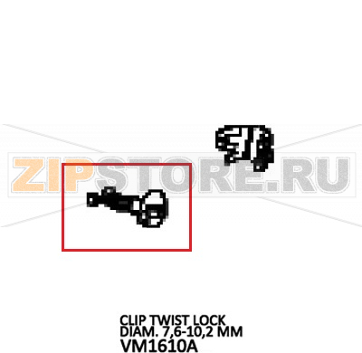 Clip twist lock diam. 7,6-10,2 MM Unox XVC 305E Clip twist lock diam. 7,6-10,2 MM Unox XVC 305EЗапчасть на деталировке под номером: 158Название запчасти на английском языке: Clip twist lock diam. 7,6-10,2 MM Unox XVC 305E