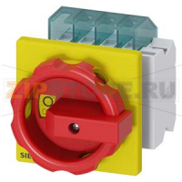 ГЛАВНЫЙ/АВАРИЙНЫЙ ВЫКЛЮЧАТЕЛЬ 4-ПОЛЮСНЫЙ IU=16, P/AC-23A ПРИ 400V=7,5KW 1НО+1НЗ, ПЕРЕДНЕГО КРЕПЛЕНИЯ КРЕПЛЕНИЕ ПО 4 ОТВЕРСТИЯМ ПОВОРОТНЫЙ ПРИВОД ЖЕЛТО-КРАСНЫЙ Siemens 3LD2003-2EP53