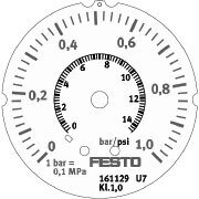 Манометр фланцевый, прецизионный Festo FMAP-63-1-1/4-EN