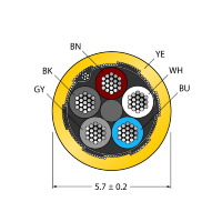 Кабель в катушке Turck CABLE5X0.34-SH-PUR-YE-250M/TXY