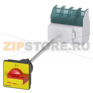 ГЛАВНЫЙ ВЫКЛЮЧАТЕЛЬ 3-ПОЛЮСНЫЙ IU=63, P/AC-23A AT 400V=22KW WITH DEFEATABLE DOOR COUPLING ROT. MECHANISM BASE MOUNTING TOP-HAT RAIL/TWO HOLE MOUNTING ROTARY MECHANISM RED/YELLOW Siemens 3LD2517-1TL13 