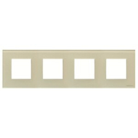 Рамка четырехместная, двухмодульная, стекло жемчужное ABB 2CLA227400N3501