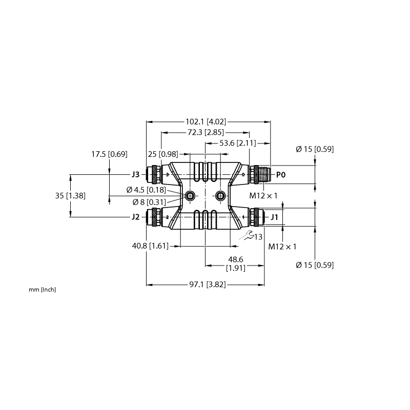 H-разветвитель (большой) Turck VH3-M12L-M5-3F5 
