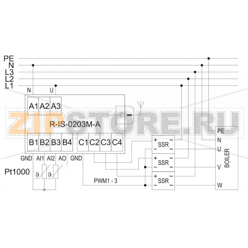 TECO R-IS-0203M-A, control of 3 external SSR 