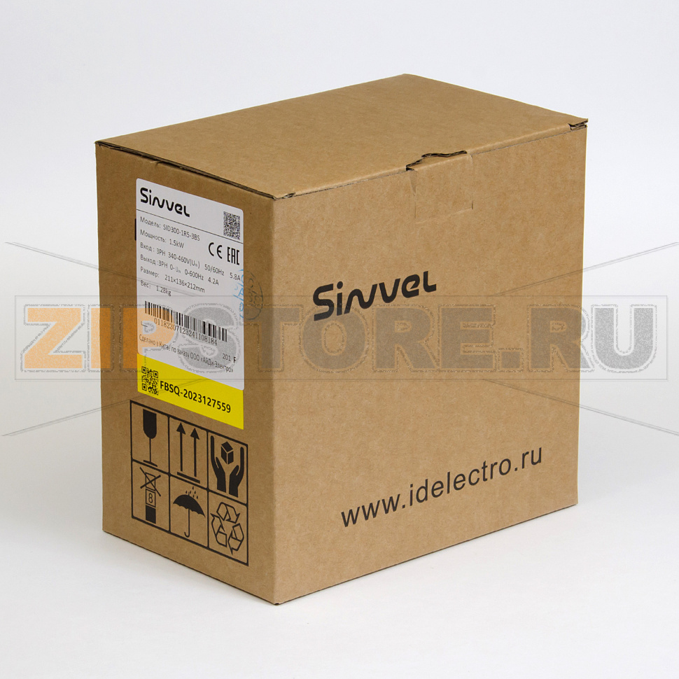 Преобразователь частоты 1.5 кВт, 3 фазы, 380 В, STO, тормозной модуль Sinvel SID300-1R5-3BS 