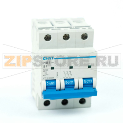 Выключатель автоматический 1 А, 6 кА, 3 полюса Chint NB1-63 
