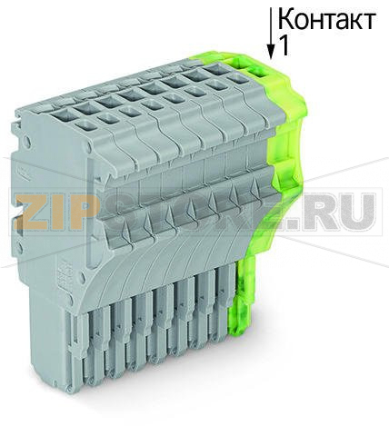 1-проводниковая розетка; 1,5; 10-пол.; 1,50 mm; серые, желто-зеленые Wago 2020-110/000-036 