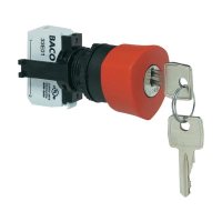 Кнопка аварийной остановки с ключом, черная, красная, 1 шт Baco L22GM01E