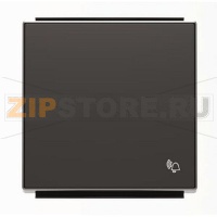 Клавиша для одноклавишных выключателей/переключателей/кнопок с символом "Звонок", чёрный бархат ABB 2CLA850400A1501