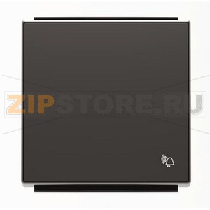 Клавиша для одноклавишных выключателей/переключателей/кнопок с символом &quot;Звонок&quot;, чёрный бархат ABB 2CLA850400A1501 