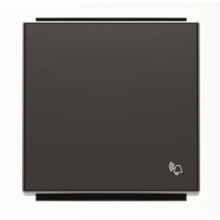 Клавиша для одноклавишных выключателей/переключателей/кнопок с символом "Звонок", чёрный бархат ABB 2CLA850400A1501