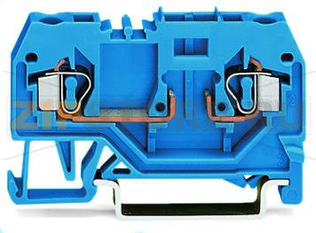 2-проводные базовые клеммы; для DIN-рейки 35 x 15 и 35 x 7,5; 4 mm; CAGE CLAMP®; 4,00 mm; синие Wago 281-917 Примечание:Terminating Aluminum ConductorsWAGO spring clamp terminal blocks are suitable for solid aluminum conductors up to 4 mm?/12 AWG if WAGO “Alu-Plus” Contact Paste is used for termination.“Alu-Plus” Contact Paste Advantages:Automatically destroys the oxide film during clamping.Prevents fresh oxidation at the clamping point.Prevents electrolytic corrosion between aluminum and copper conductors (in the same terminal block).Provides long-term protection against corrosion....