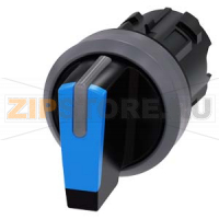 АКТУАТОР ПОВОРОТНОГО ПЕРЕКЛЮЧАТЕЛЯ С ВОЗМОЖНОСТЬЮ ПОДСВЕТКИ, 22MM, КРУГЛ., ПЛАСТИК С МЕТАЛЛИЧЕСКИМ ФРОНТАЛЬНЫМ КОЛЬЦОМ, РУКОЯТКА КОРОТКАЯ ЧЁРНАЯ С СИНЕЙ ВСТАВКОЙ, 3 КОММУТАЦИОННЫХ ПОЛОЖЕНИЯ: I>O-II, БЕЗ ФИКСАЦИИ В ЛЕВОМ ПОЛОЖЕНИИ РУКОЯТКИ, С ФИКСАЦИЕЙ В П