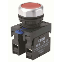 Кнопка управления, 2НЗ, IP65, без подсветки, белая Chint NP8-02BN/1