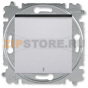 Переключатель одноклавишный с ориентировочной подсветкой, серебряный ABB 2CHH590646A6070 