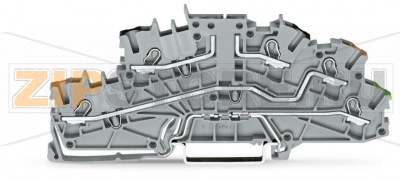 Multilevel installation terminal block; 4 mm; Carrier terminal block without knife; P2/P1/PE; black upper deck; brown middle deck; green-yellow lower deck; Push-in CAGE CLAMP®; 2,50 mm; gray Wago 2003-6643 