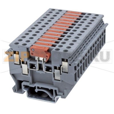 Клемма проходная с ножевым размыкателем, универсальная, серая CHIKU RUDK 4-MTK-P/P 