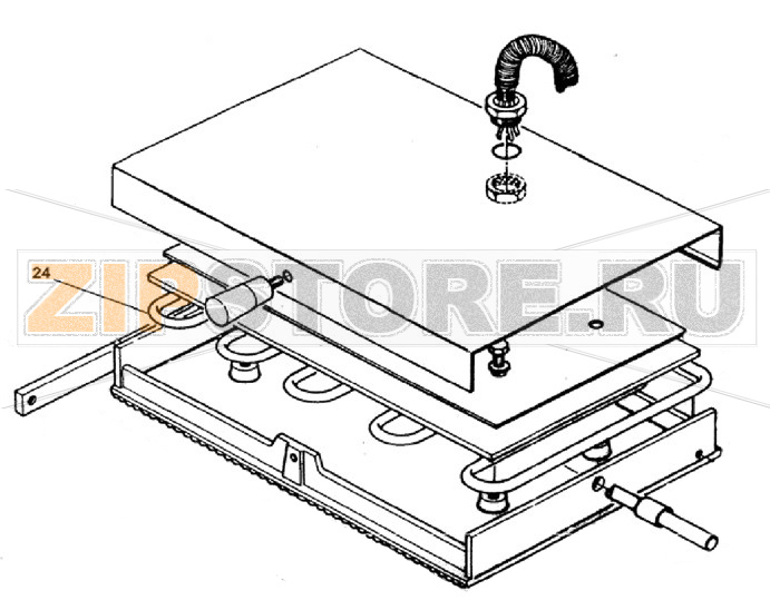 ТЭН верхний Fimar PE35RE ТЭН верхний для гриля Fimar PE35REЗапчасть на деталировке под номером: 24Количество запчастей в комплекте: 1Оригинальное название запчасти Fimar: Resistance