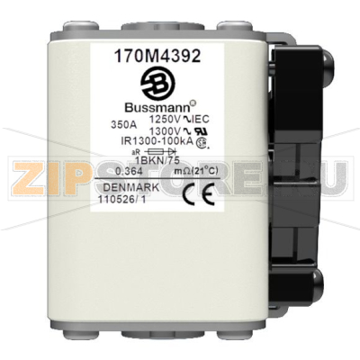 Предохранитель, 350 A, AC 1250 В, 100 кА, size 1, 53x69x74 мм, aR, IEC UL Eaton FUSE 350A 1250 