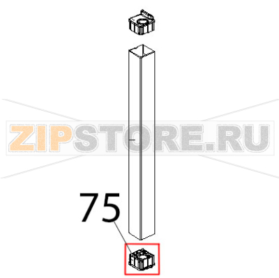 Tappo fulcro inferiore porta Unox XBC 404 Tappo fulcro inferiore porta Unox XBC 404Запчасть на деталировке под номером: 75