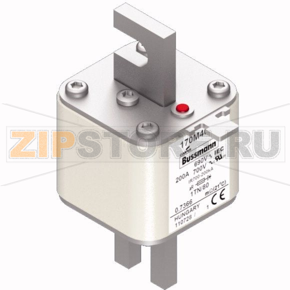 Предохранитель, 200 A, AC 690 В, 200 кА, DIN 1, 53x66x108 мм, aR, DIN, IEC Eaton FUSE 200A 690V 