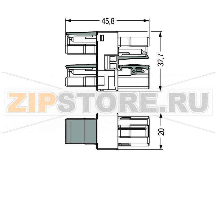 3-канальный распр. соединитель; 2-пол.; Код. B; 1 вход; 3 вывода; серые Wago 770-1704 Protected against mismating and maintenance-freeComponents can be clearly printed on and color-coded to meet custom requirements....