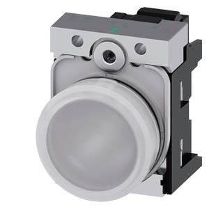 СВЕТОВОЙ ИНДИКАТОР, 22MM, КРУГЛЫЙ, МЕТАЛЛИЧЕСКИЙ ГЛЯНЦЕВЫЙ, БЕЛЫЙ МАТОВЫЙ РАССЕИВАТЕЛЬ, С ДЕРЖАТЕЛЕМ, МОДУЛЬ ПОДСВЕТКИ С ИНТЕГРИРОВАННЫМ СВЕТОДИОДОМ 24V AC/DC,  ПРУЖИННЫЕ КЛЕММЫ, С ГРАВИРОВКОЙ ЛАЗЕРОМ, LOWER CASE Siemens 3SU1152-6AA60-3AA0-Z&amp;nbsp;Y12 