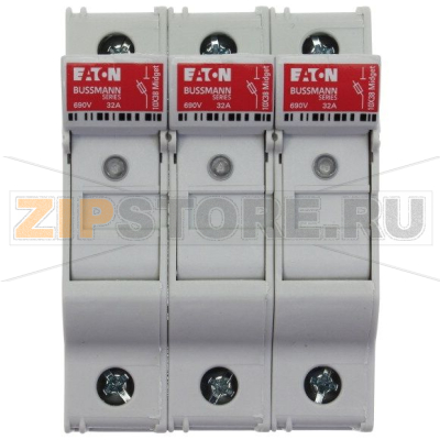 Держатель предохранителя, 32 A, AC 690 В, 10x38 мм, 3P + N, UL, IEC Eaton 3P 10X38MFH30A 600V Mid 