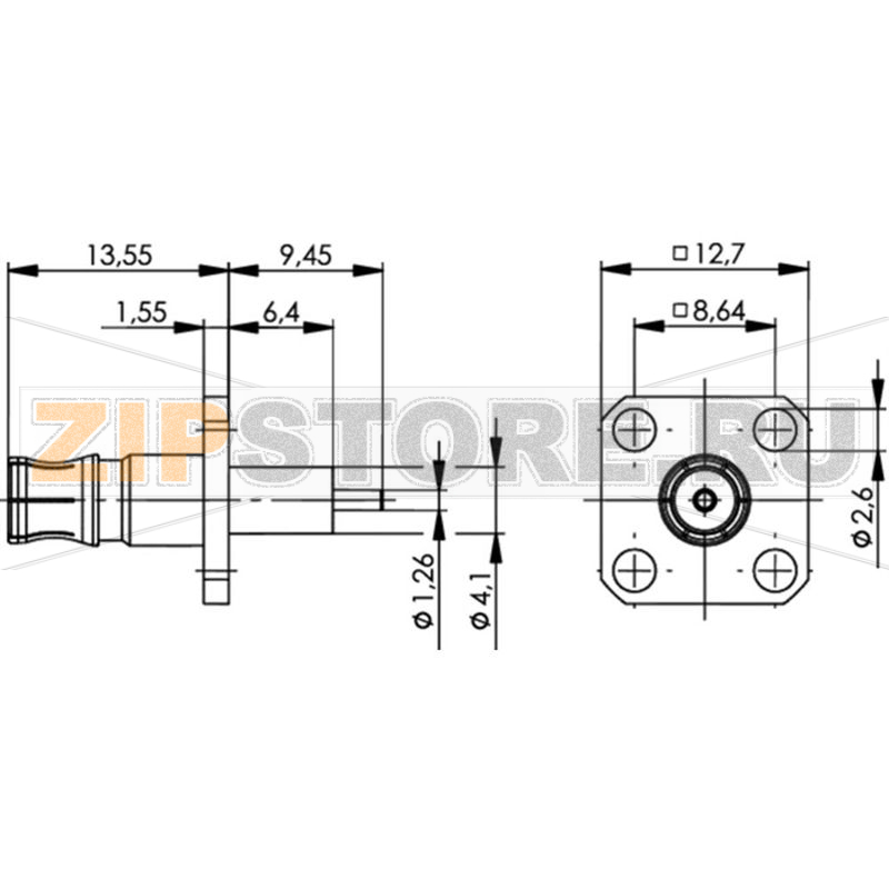 Разъем QLS, 50 Ом, 1 шт Telegärtner J01421A0025 