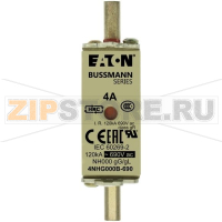 Предохранитель, 4 A, AC 690 В, 120 кА, NH000, gL/gG, IEC Eaton NH FUSE 4AMP 690V SIZE 000 GG MGL