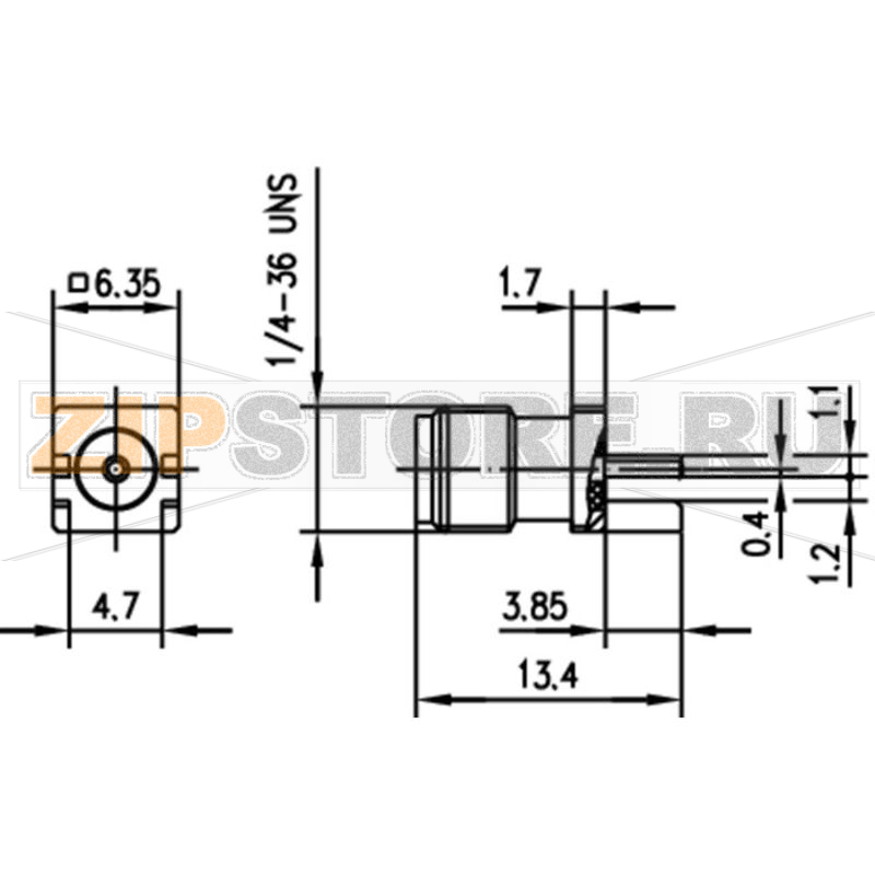 Разъем SMA, 50 Ом, 1 шт Telegärtner J01151A1201 