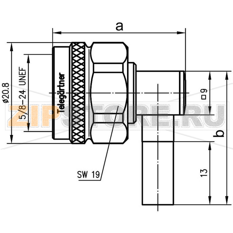 Разъем N, 50 Ом, 1 шт Telegärtner J01020A0036 