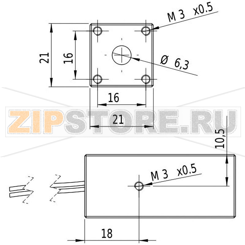 Модуль лазерный, красный, 1 МВт Picotronic DD635-1-3(21x21x50) 