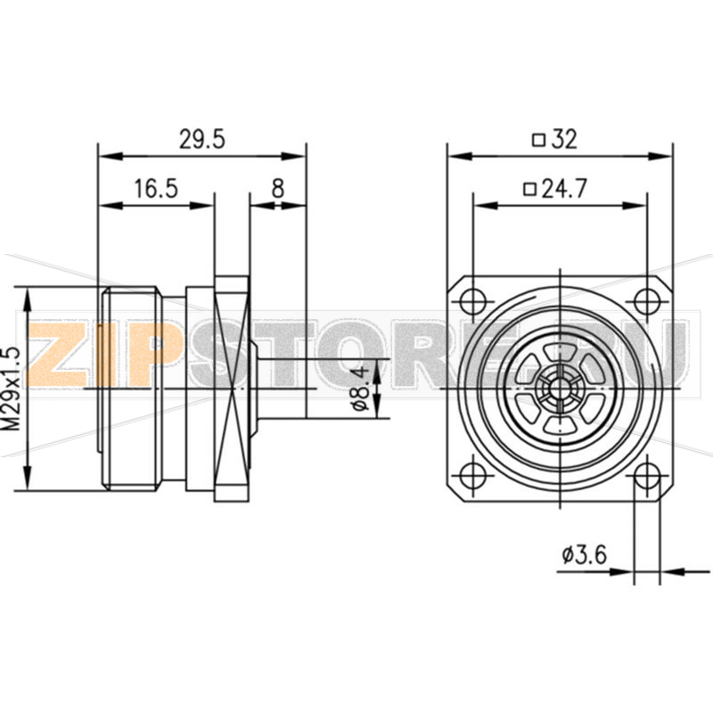 Разъем DIN 7-16, 50 Ом, 1 шт Telegärtner J01121A0102 