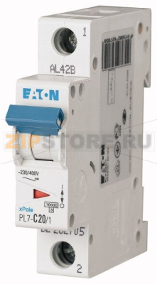 Выключатель автоматический 20А, кривая откл. D, 1 полюс, откл. способ. 10 кА Eaton PL7-D20/1 